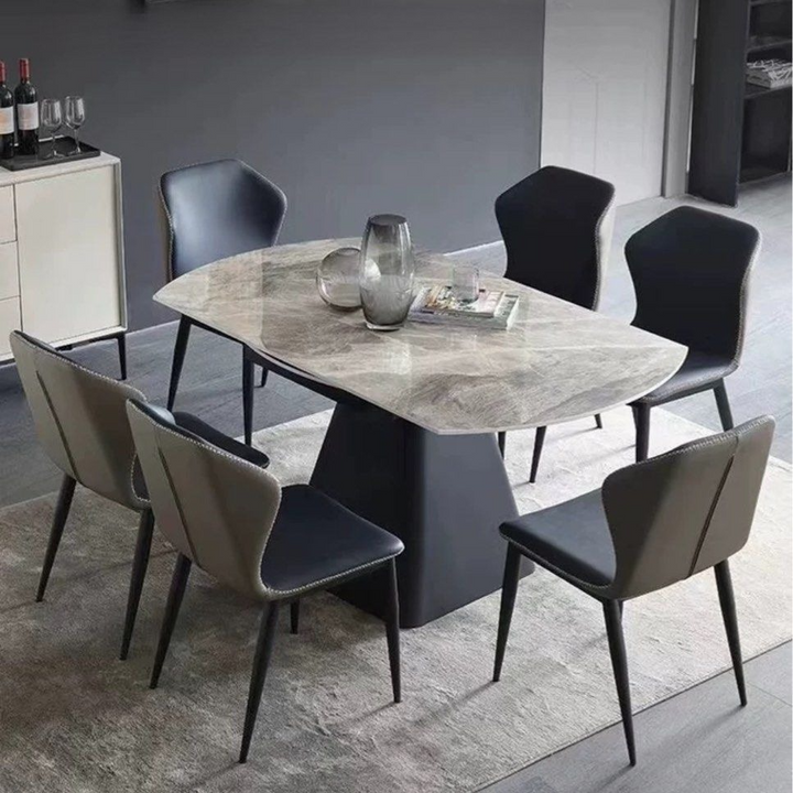 PIDON Modern Extendable Round Sintered Stone Dining Table