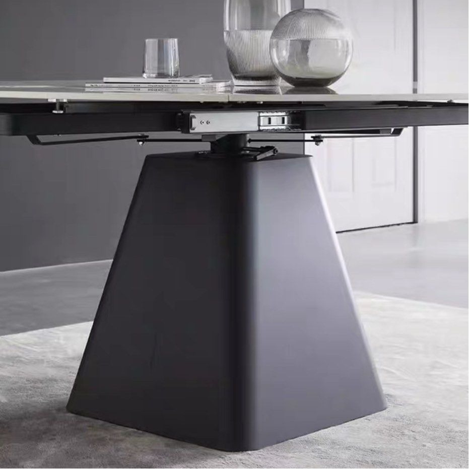 PIDON Modern Extendable Round Sintered Stone Dining Table