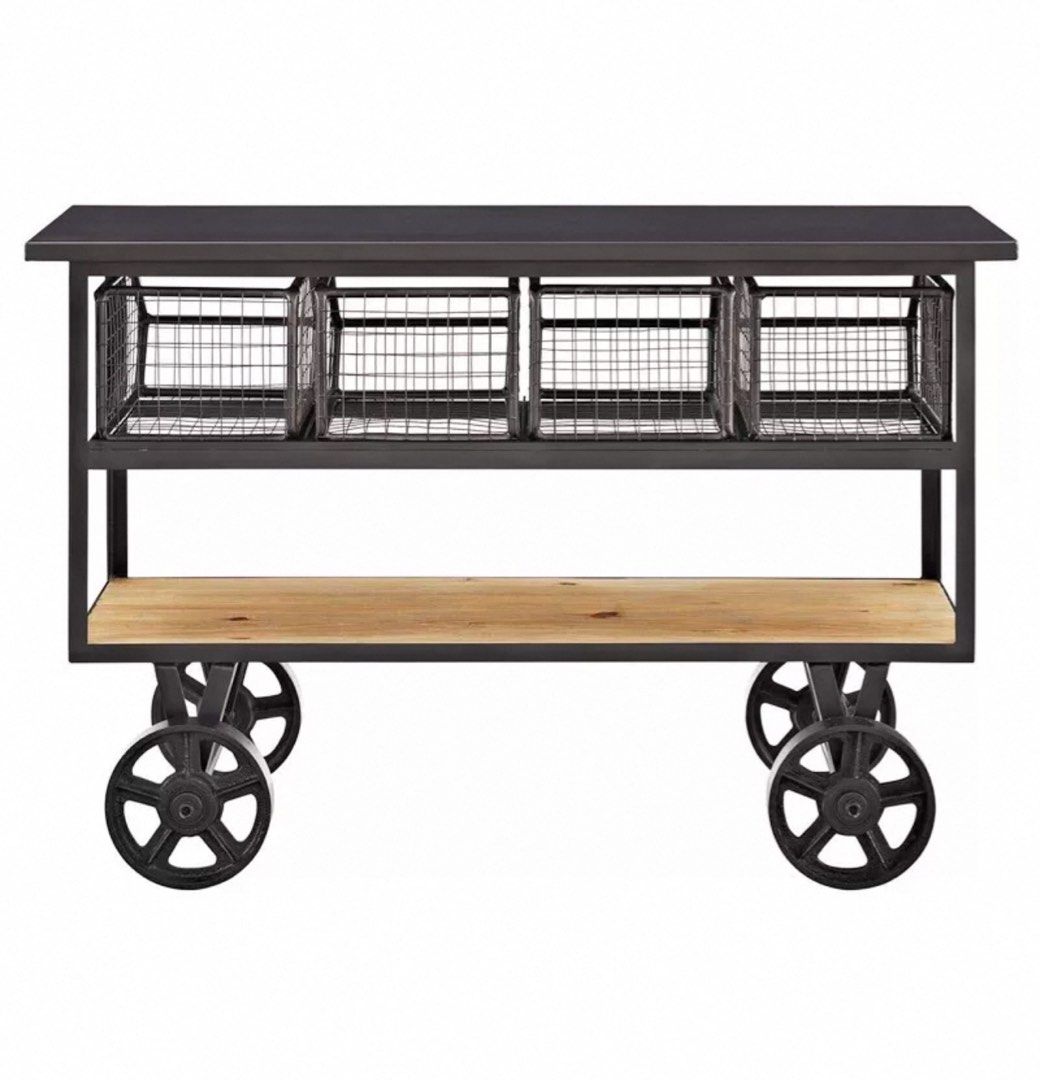 CHOSO Industrial Solid Wood Kitchen Cart