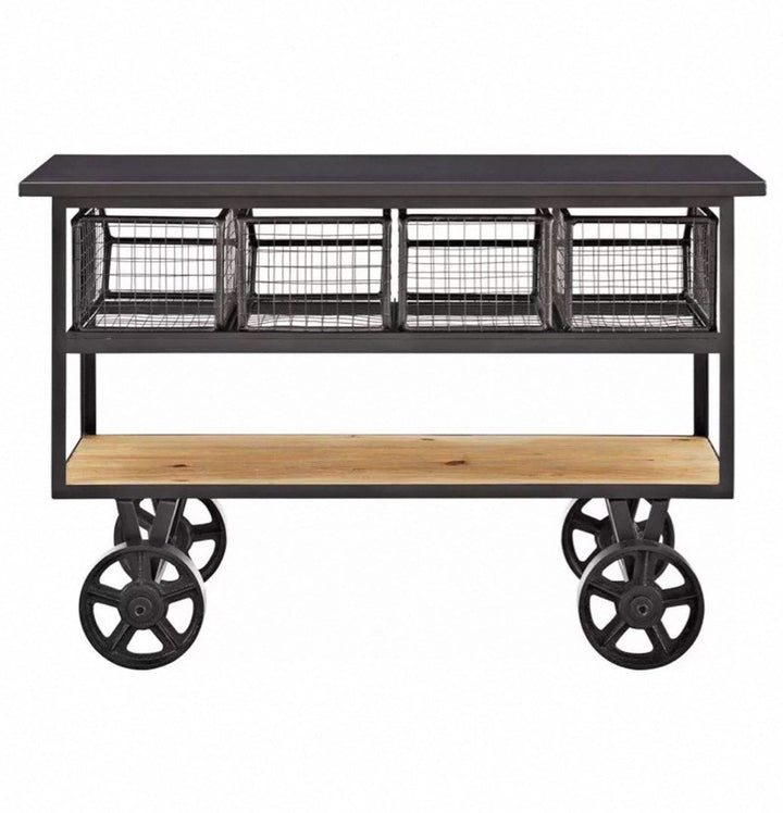 CHOSO Industrial Solid Wood Kitchen Cart