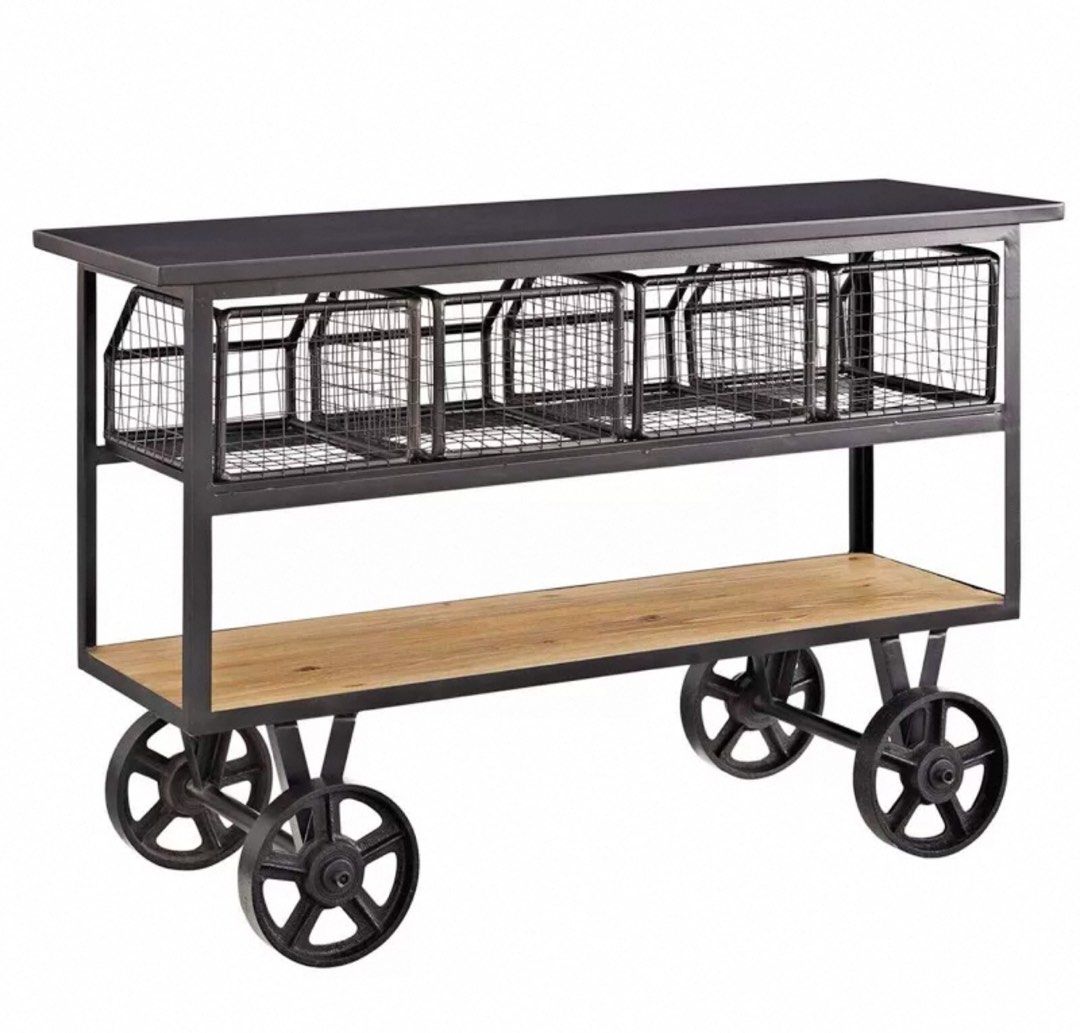 CHOSO Industrial Solid Wood Kitchen Cart