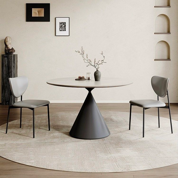 DELANEY Modern Travertine Round Dining Table