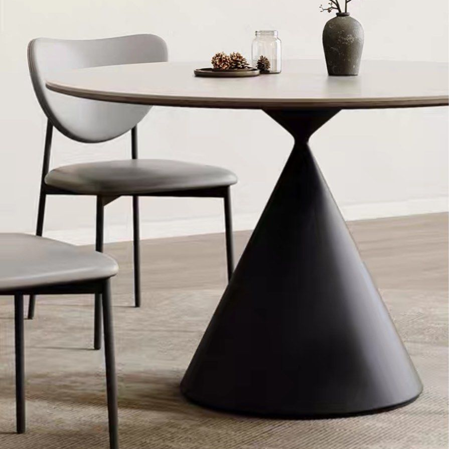 DELANEY Modern Travertine Round Dining Table