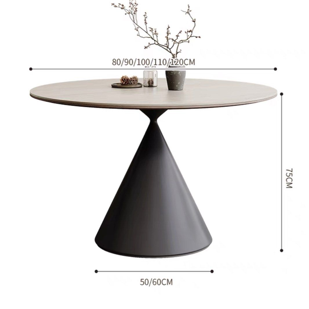 DELANEY Modern Travertine Round Dining Table