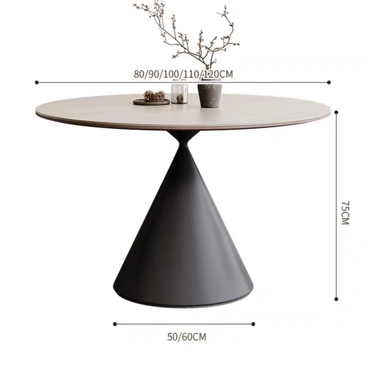 DELANEY Modern Travertine Round Dining Table