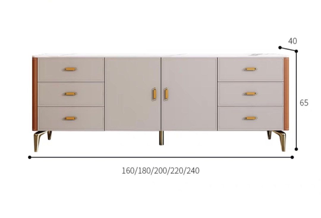 CASI Modern Leather Sideboard