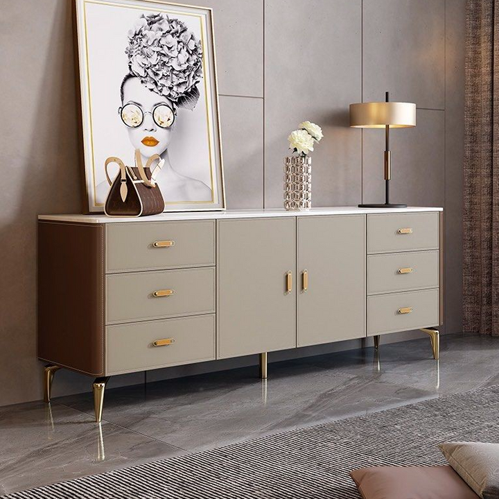CASI Modern Leather Sideboard