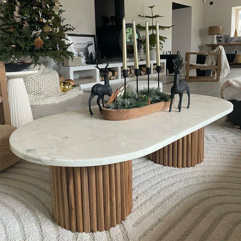 CORILIA Modern Marble Coffee Table