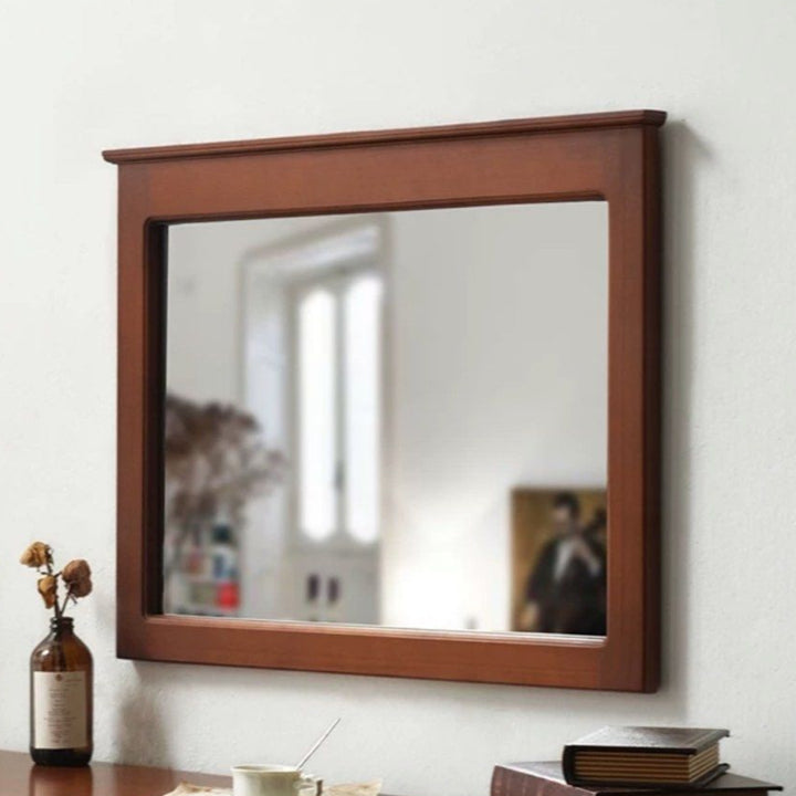 COSALZ Rustic Solid Wood Wall Mirror
