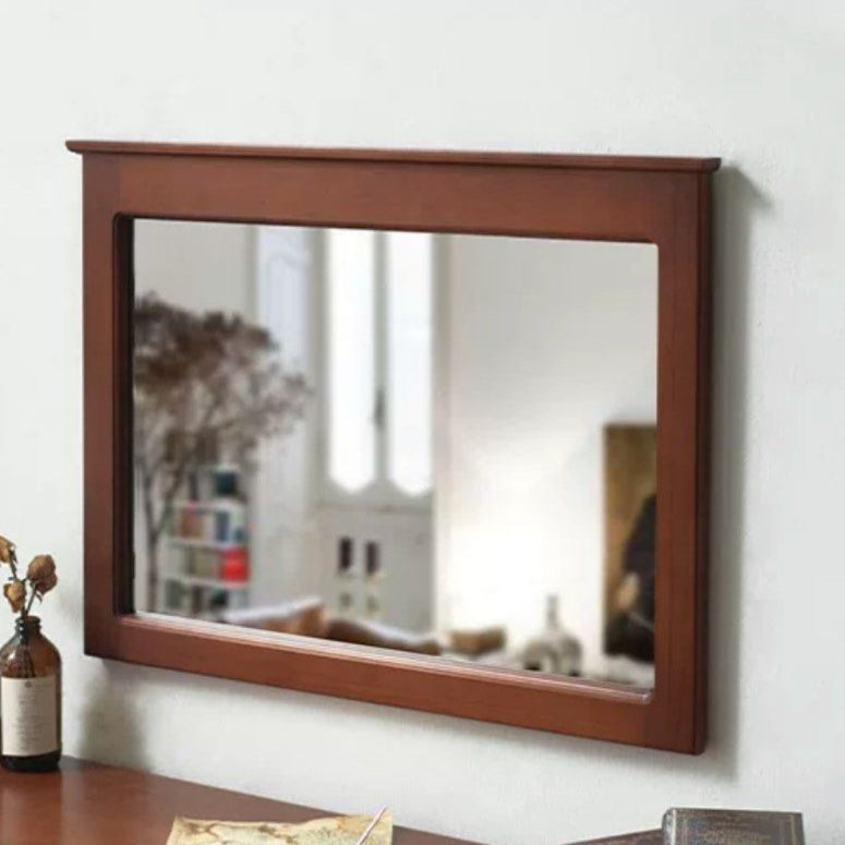 COSALZ Rustic Solid Wood Wall Mirror