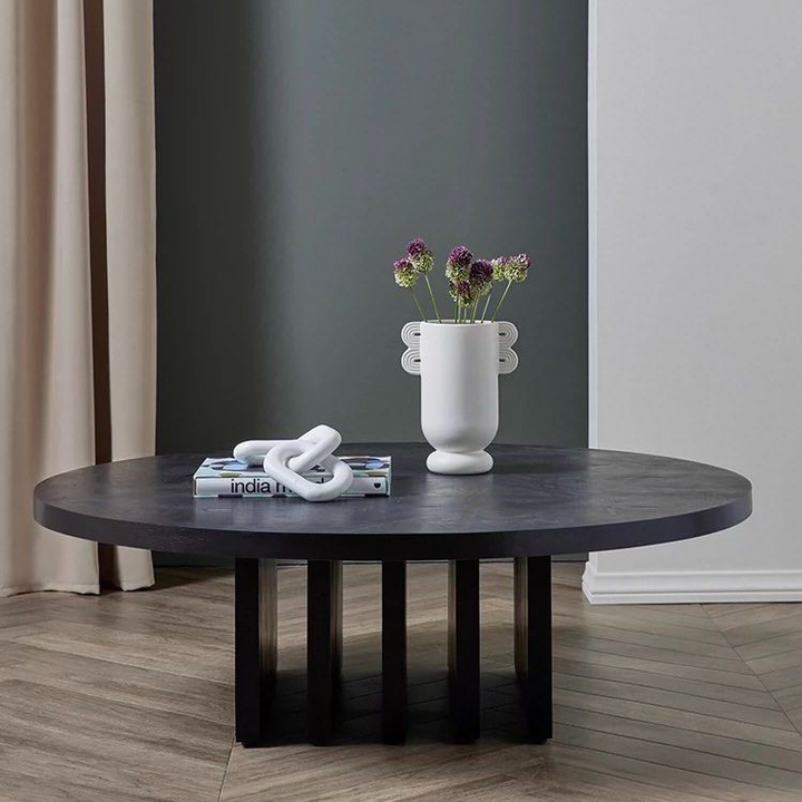 BOJEN Modern Solid Wood Round Coffee Table