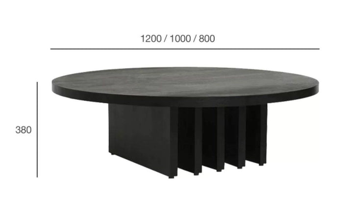 BOJEN Modern Solid Wood Round Coffee Table