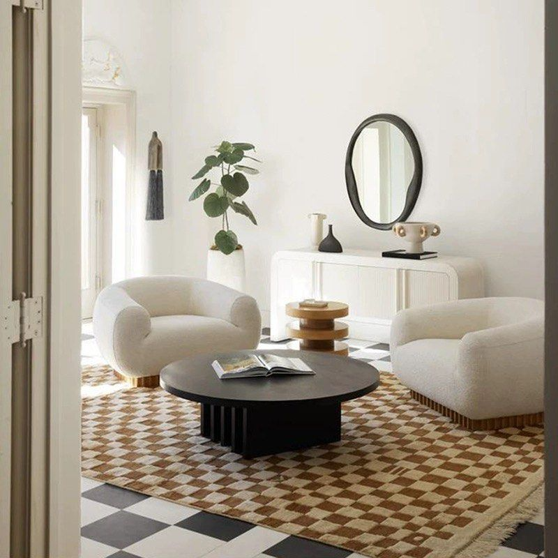 BOJEN Modern Solid Wood Round Coffee Table