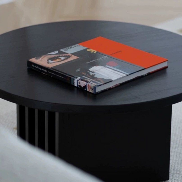 BOJEN Modern Solid Wood Round Coffee Table