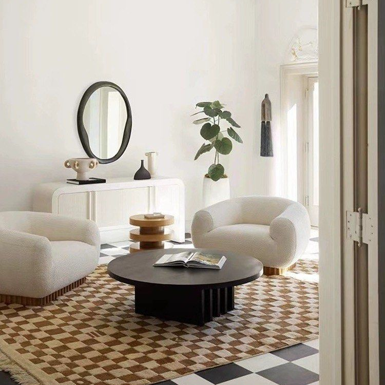 BOJEN Modern Solid Wood Round Coffee Table