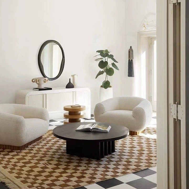 BOJEN Modern Solid Wood Round Coffee Table