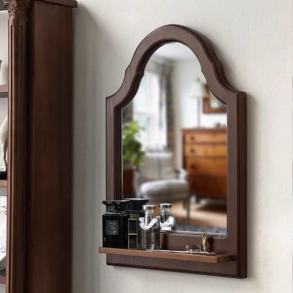 COZEO Mid Century Solid Wood Wall Mirror