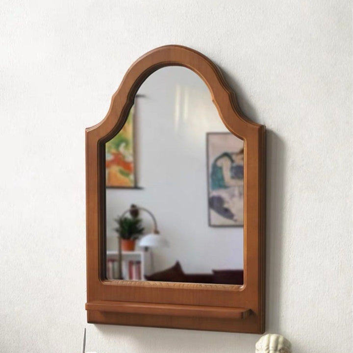 COZEO Mid Century Solid Wood Wall Mirror