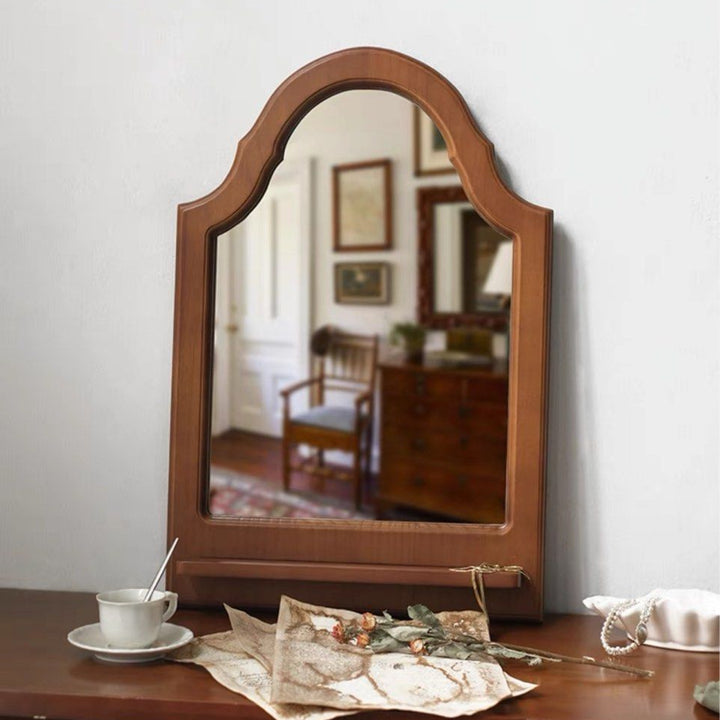 COZEO Mid Century Solid Wood Wall Mirror