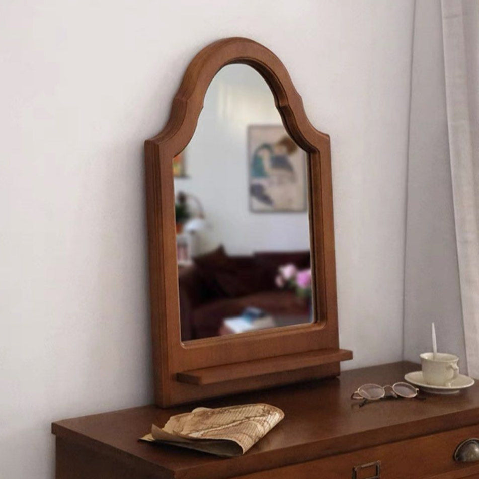 COZEO Mid Century Solid Wood Wall Mirror