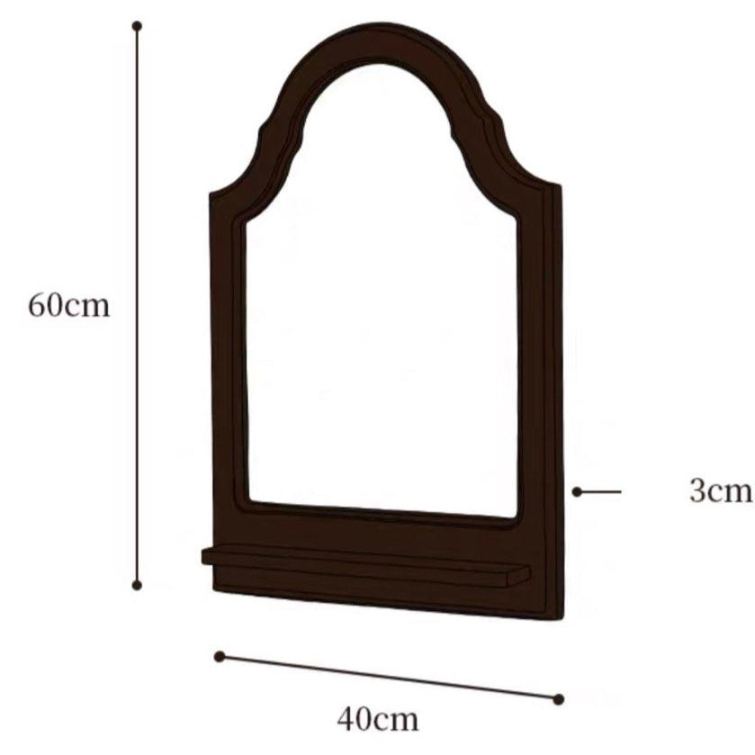 COZEO Mid Century Solid Wood Wall Mirror