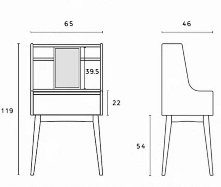 CREDI Rustic Solid Wood Vanity Table Set