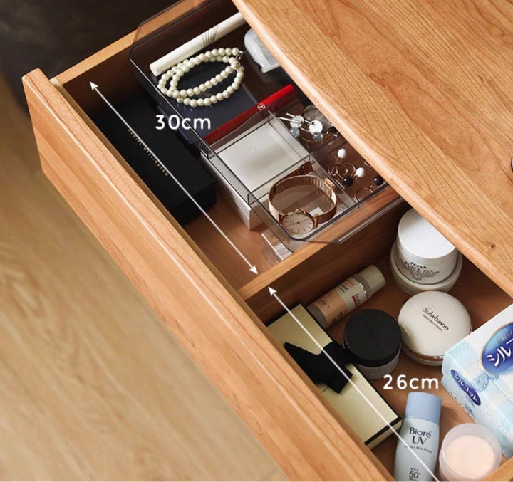 CREDI Rustic Solid Wood Vanity Table Set