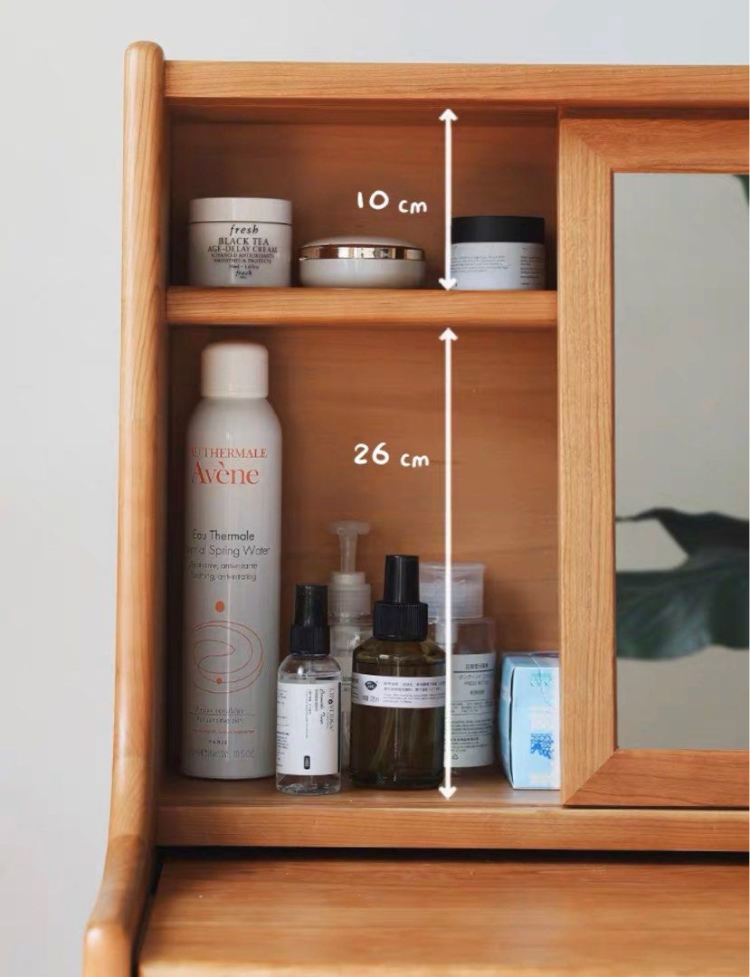 CREDI Rustic Solid Wood Vanity Table Set