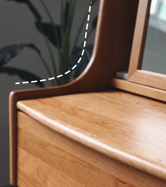 CREDI Rustic Solid Wood Vanity Table Set