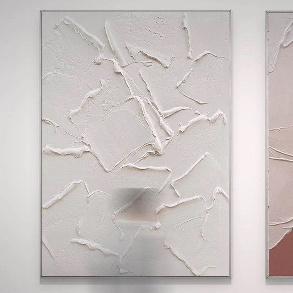 CREED Abstract White Hand Painted Wall Art