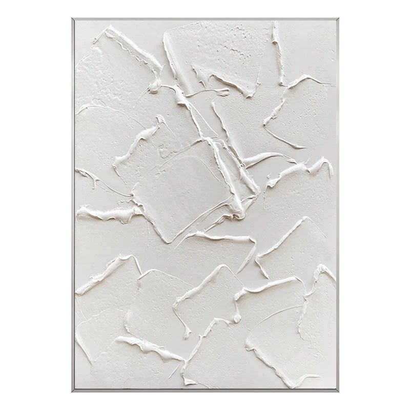 CREED Abstract White Hand Painted Wall Art