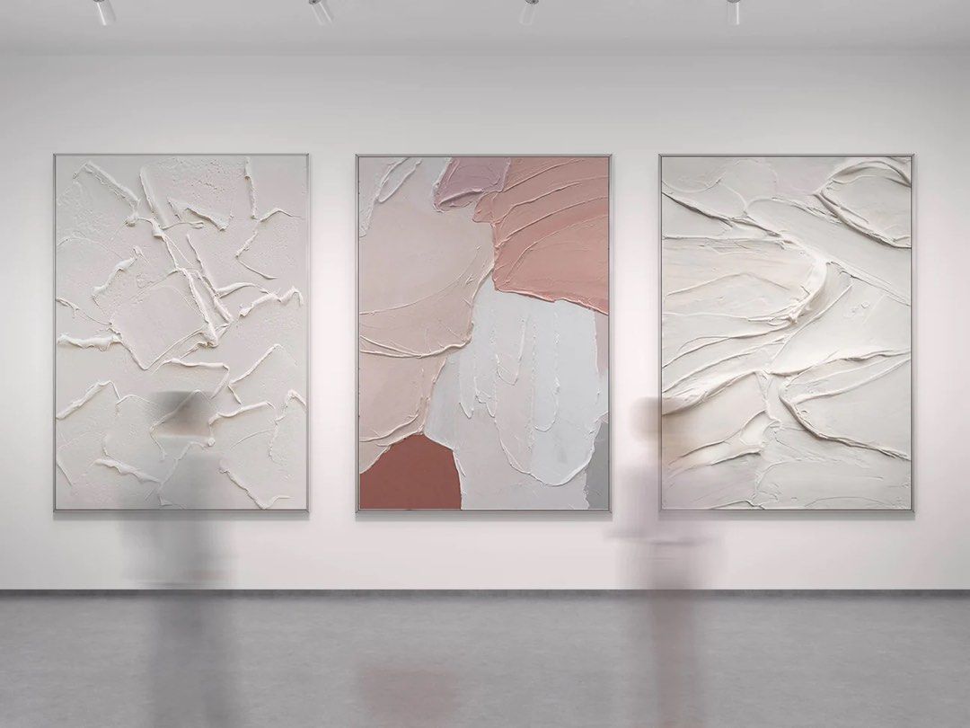 CREED Abstract White Hand Painted Wall Art