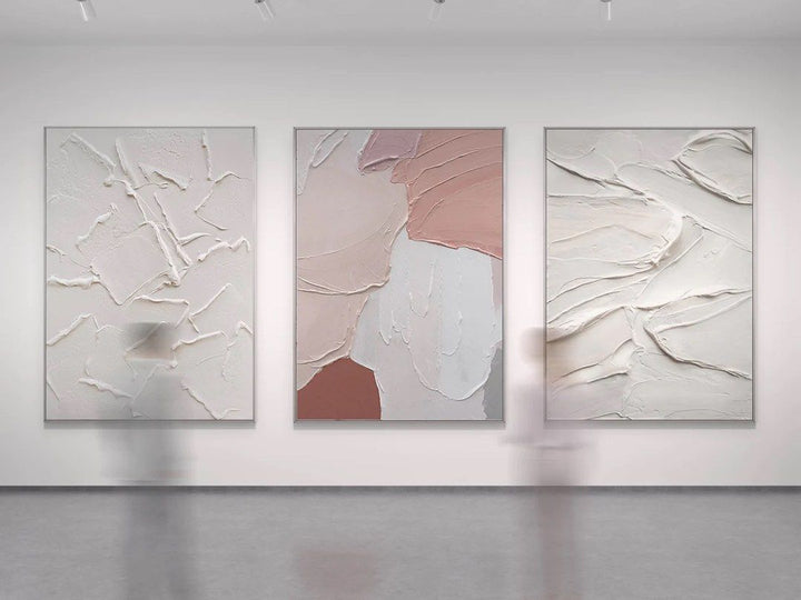 CREED Abstract White Hand Painted Wall Art