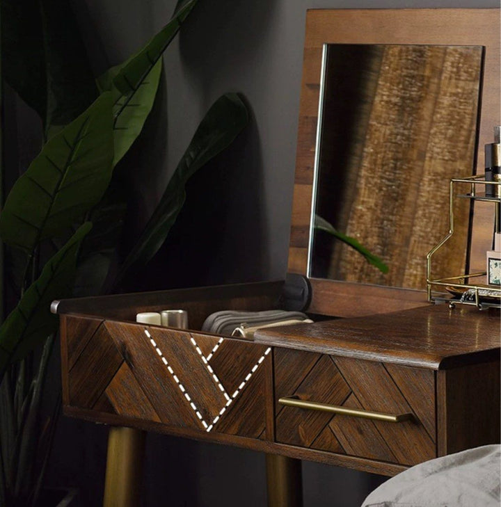 CROTIA Modern Herringbone Vanity Table