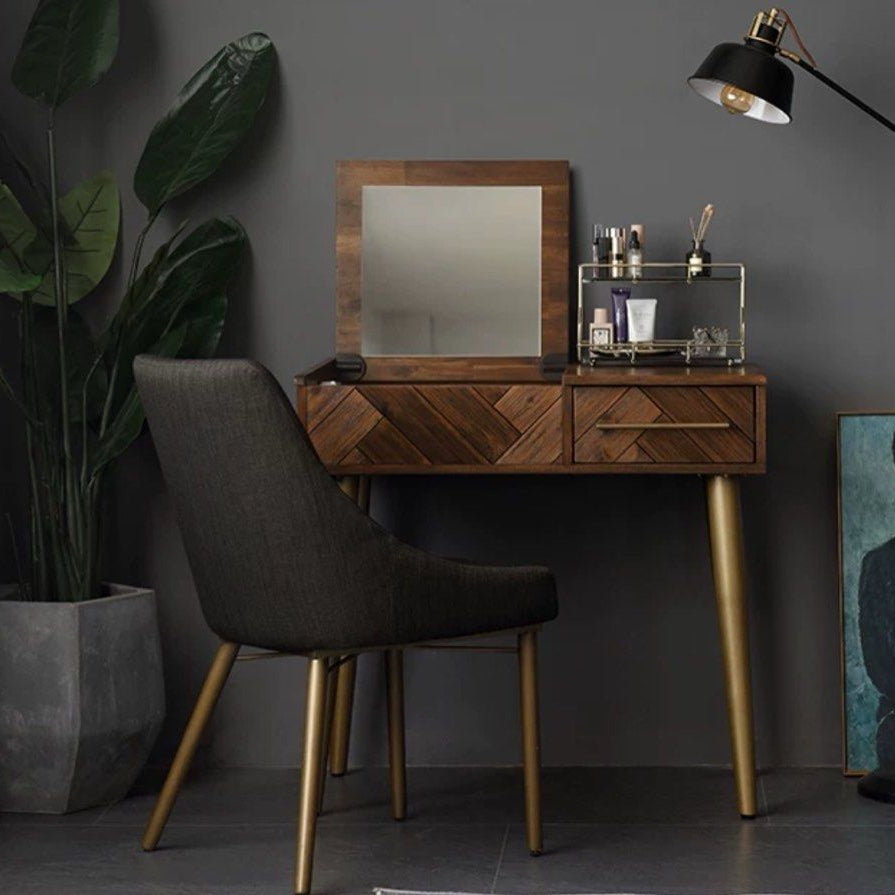 CROTIA Modern Herringbone Vanity Table