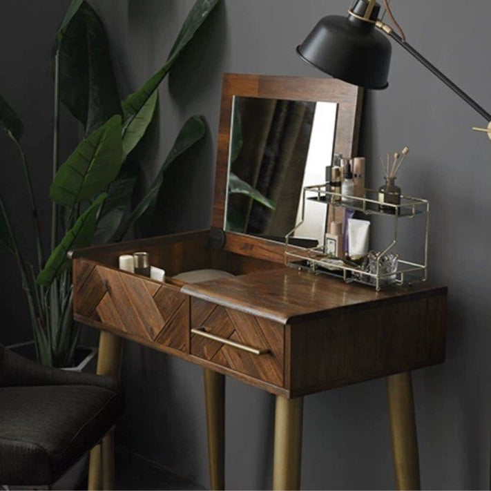 CROTIA Modern Herringbone Vanity Table