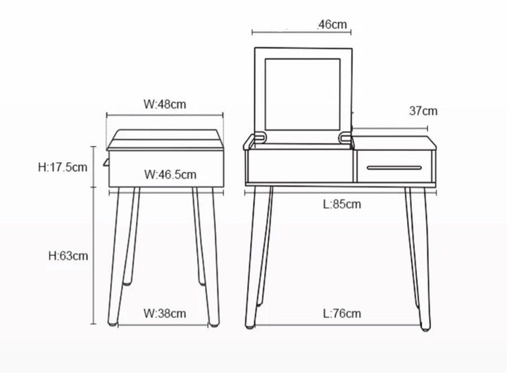 CROTIA Modern Herringbone Vanity Table