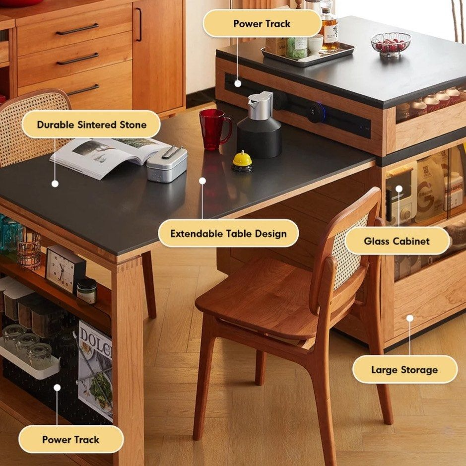 SULLIVAN Extendable Sintered Stone Island Dining Table