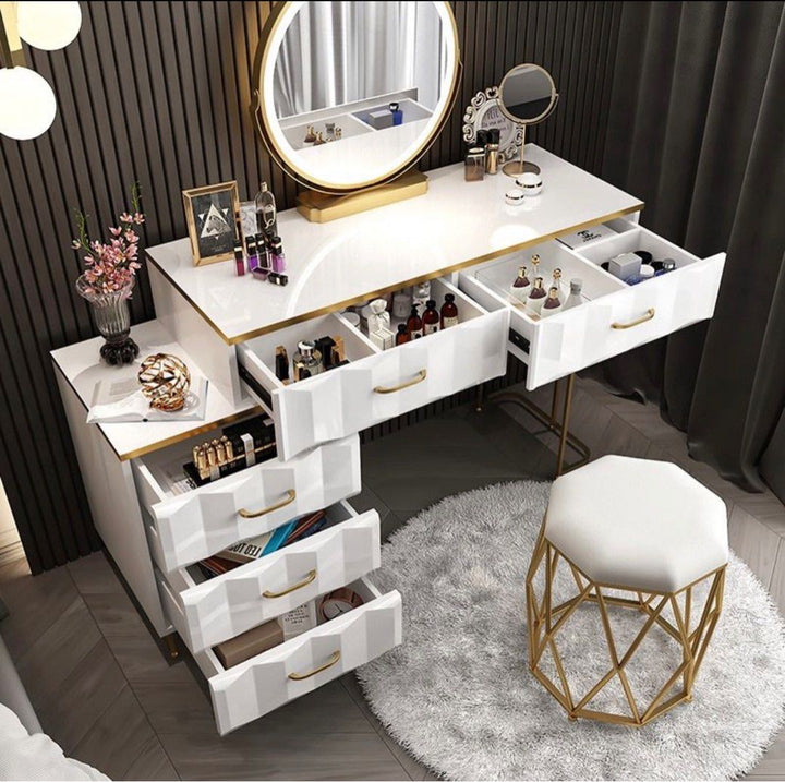 DAVRES Modern Vanity Table & Stool