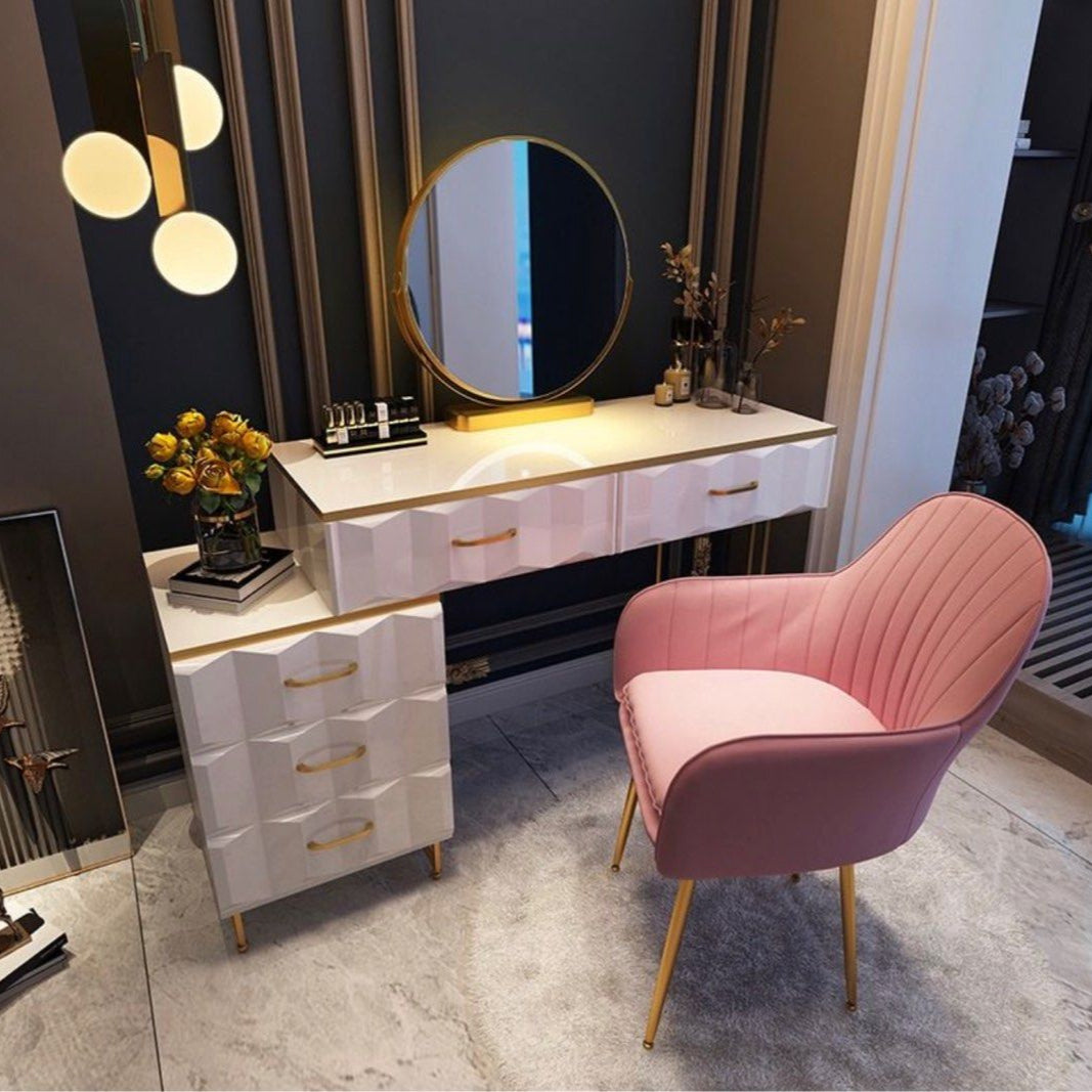 DAVRES Modern Vanity Table & Stool