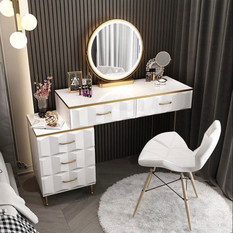 DAVRES Modern Vanity Table & Stool