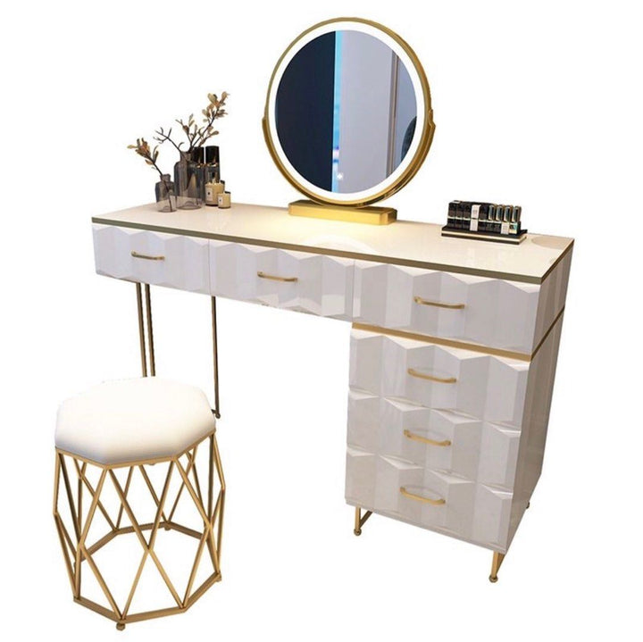 DAVRES Modern Vanity Table & Stool