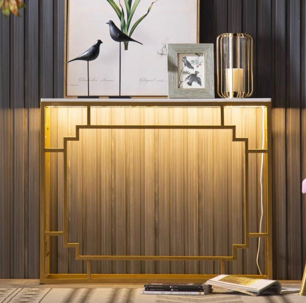 CARMINE LED Marble Console Table