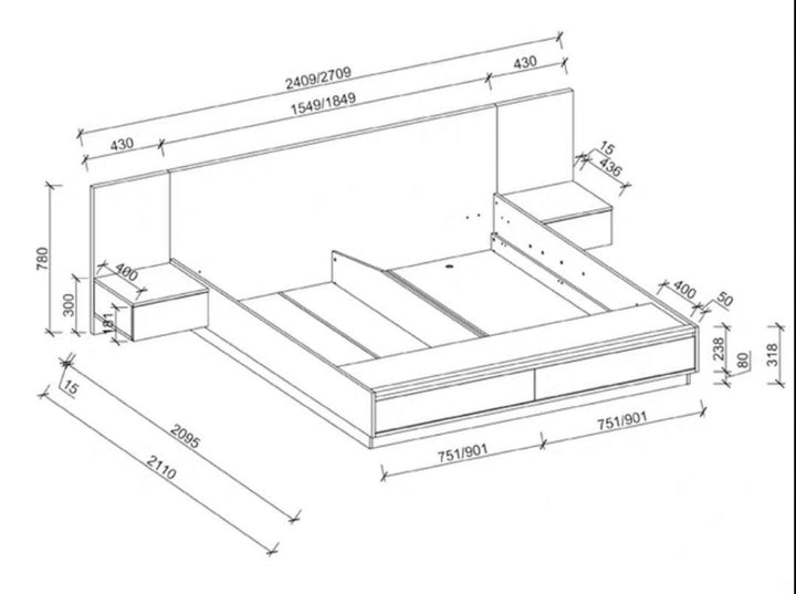 DESKREL Modern Bedframe