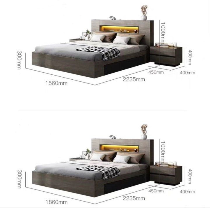DETON Rustic Multimedia Bedframe