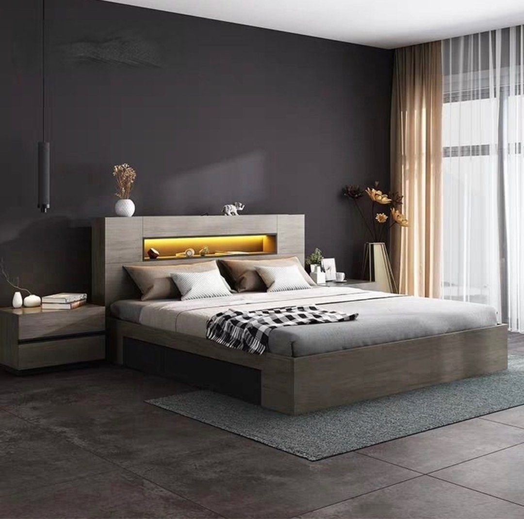 DETON Rustic Multimedia Bedframe