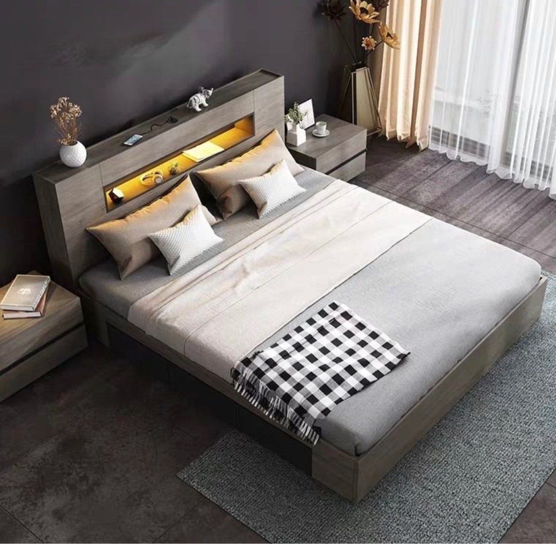 DETON Rustic Multimedia Bedframe