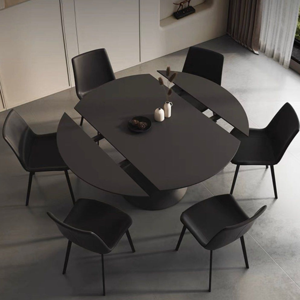ALESON Modern Extendable Sintered Stone Round Dining Table