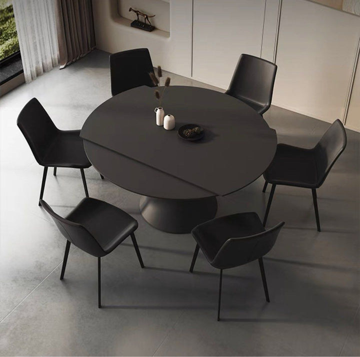 ALESON Modern Extendable Sintered Stone Round Dining Table