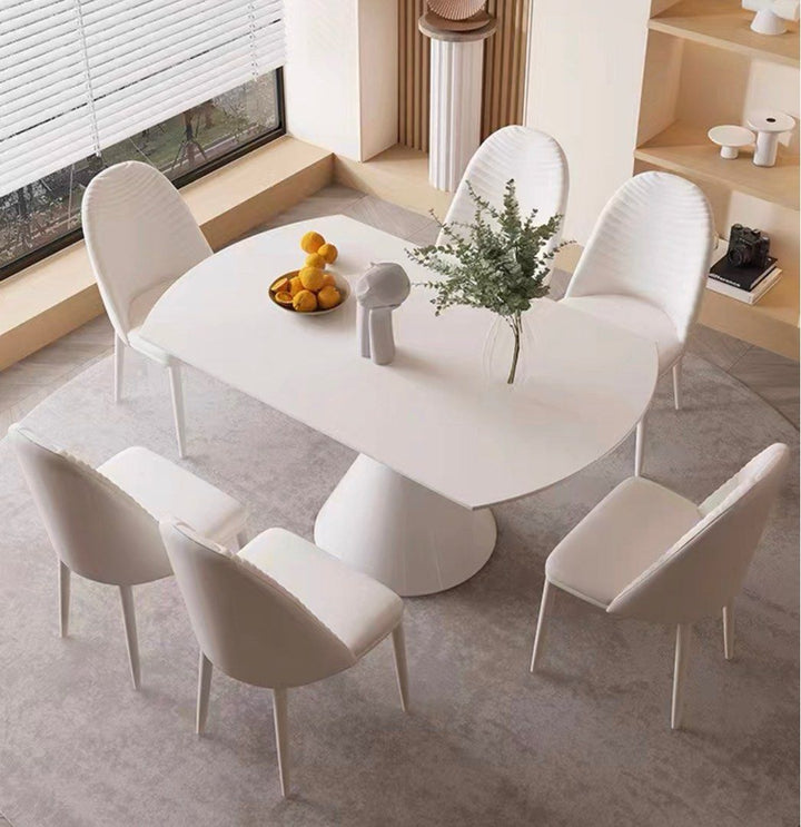 ALESON Modern Extendable Sintered Stone Round Dining Table